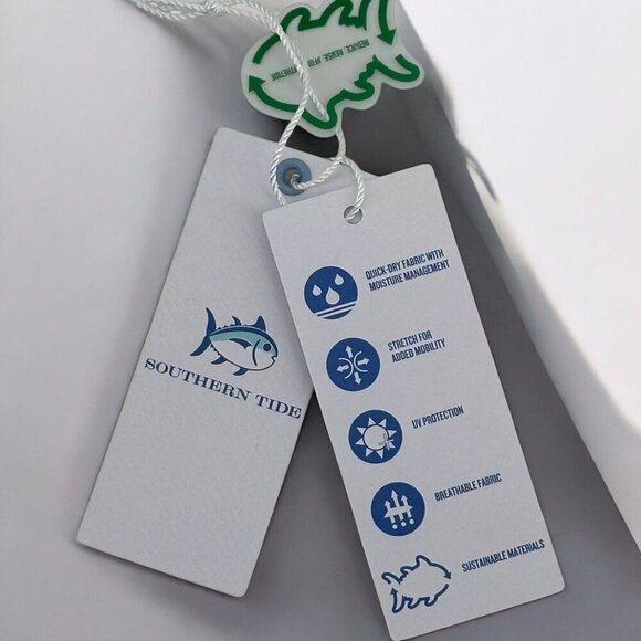 Southern Tide Boys XL-16 Quick Dry Tidal Wave Solid Turquoise Swim Trunks NEW - Picture 6 of 10